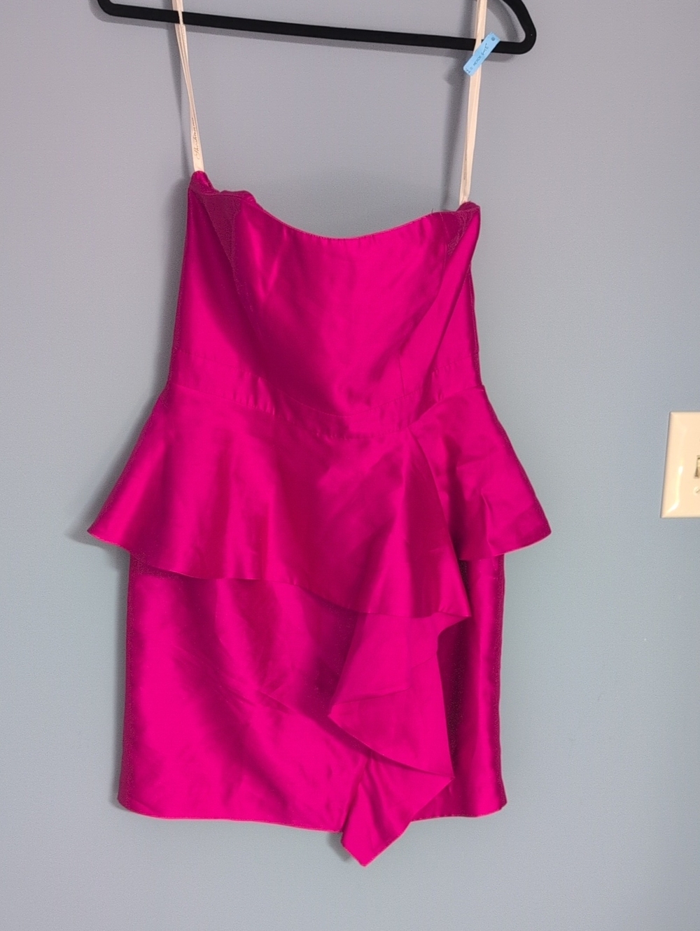Shoshanna Hot Pink Silk Strapless Dress